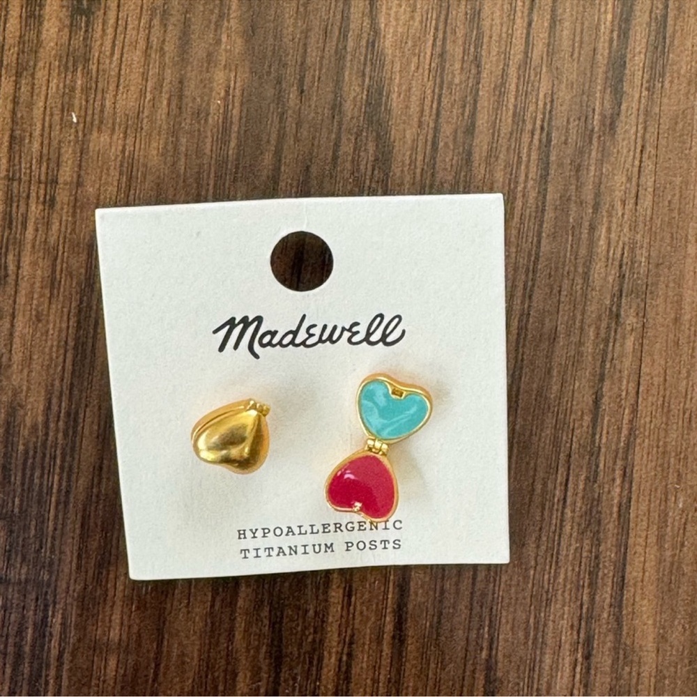Madewell puffy heart locked stud earring